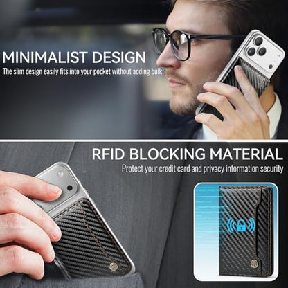 Vinich for MagSafe Wallet Magnetic RFID Blocking Card Holder, Carbon Black - color: Carbon Black