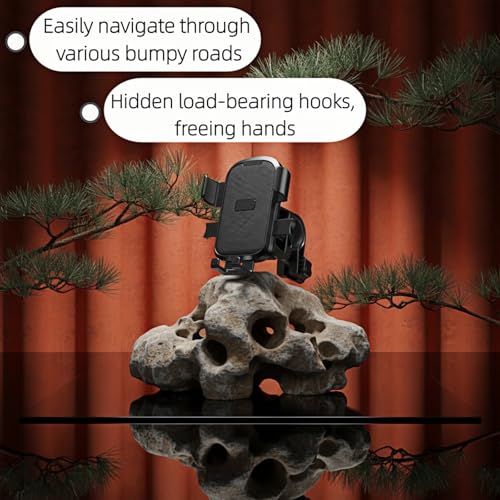 Universal Motorcycle Bike Phone Mount with 360° Rotation, Anti-Shake Silicone Grip, Universal Handlebar Mount 20-32mm, Phone Holder with Storage Hook