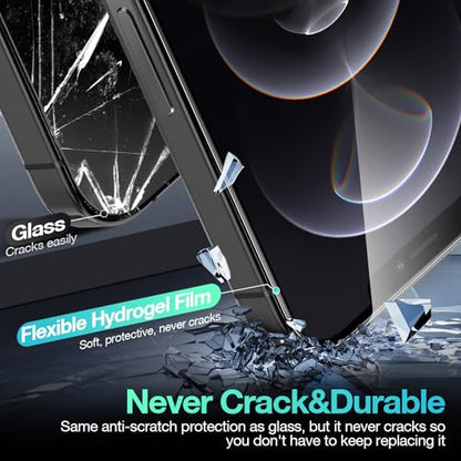 3 Pack Flexible Film Screen Protector for iPhone 12 Pro Max, Non-breakable Soft TPU Hydrogel Film for iPhone 12 Pro Max Screen Protector Film (NOT Glass) - size: iPhone 12 Pro Max