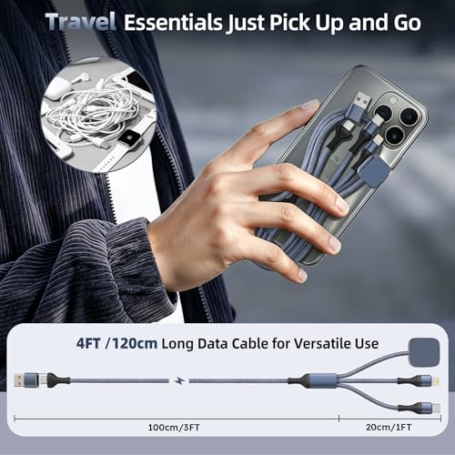 Cruise Essentials 2026,3 in 2 Multi Charging Cable for iPhone Watch Charger - color: Light Gray, size: AC to C+L+iWatch