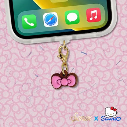 Sonix x Sanrio Dust Plugs - USB C + Lightning Compatible - Sanrio Silicone Charging Port Charms (3 Pack) - Hello Kitty Pink Bows - color: Hello Kitty Pink Bows