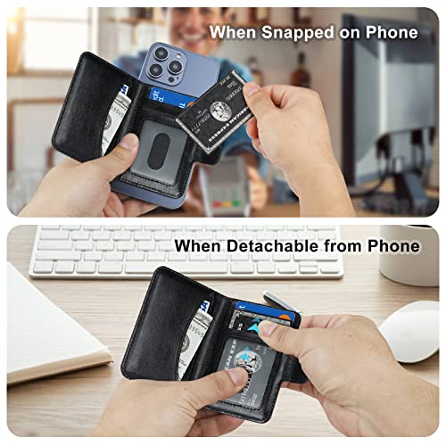 Bocasal for MagSafe Card Wallet for iPhone, Black - color: Black