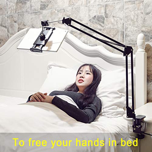 SAMHOUSING Tablet Stand for Bed,360 Degree Rotating Bed Tablet Mount Holder Stand with Aluminum Arm for iPad,iPhoneXS,N-Switch, Amazon Kindle Fire,or Other 4.7~12.9 inch-Screen Devices