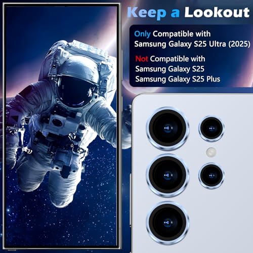imluckies for Samsung Galaxy S25 Ultra Camera Lens Protector, AR+AF Tempered Glass & 9H Anti-Scratch Metal Individual Lens Cover, HD Clear Camera Protection for S25Ultra, Titanium Blue - color: Blue