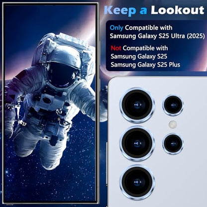 imluckies for Samsung Galaxy S25 Ultra Camera Lens Protector, AR+AF Tempered Glass & 9H Anti-Scratch Metal Individual Lens Cover, HD Clear Camera Protection for S25Ultra, Titanium Blue - color: Blue