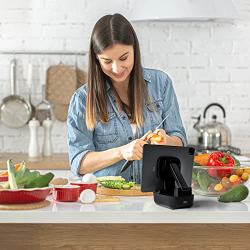 comiso Phone Stand with Bluetooth Speaker, HD Stereo, Adjustable - color: Black