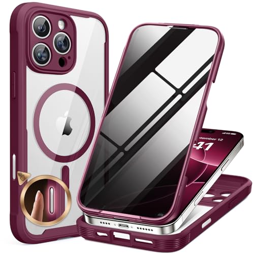 miracase Privacy for iPhone 16 Pro Max Case, 25° Anti-Spy, Plum - color: Plum, size: iPhone 16 Pro Max
