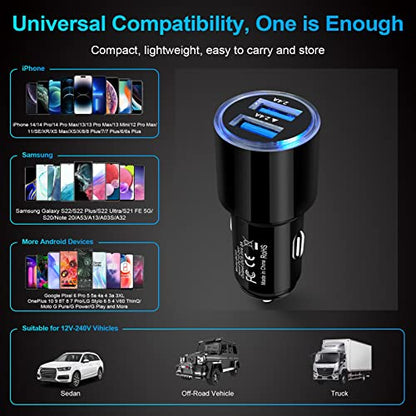 Car Charger Fast Charge, 3Pack Rapid Car Phone Charger Cigarette Lighter