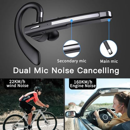 Hsility Bluetoth Earbuds with Mic for Office 270 Degree Rotatble Wireless Earbuds for Truck Driver - color: Sliver