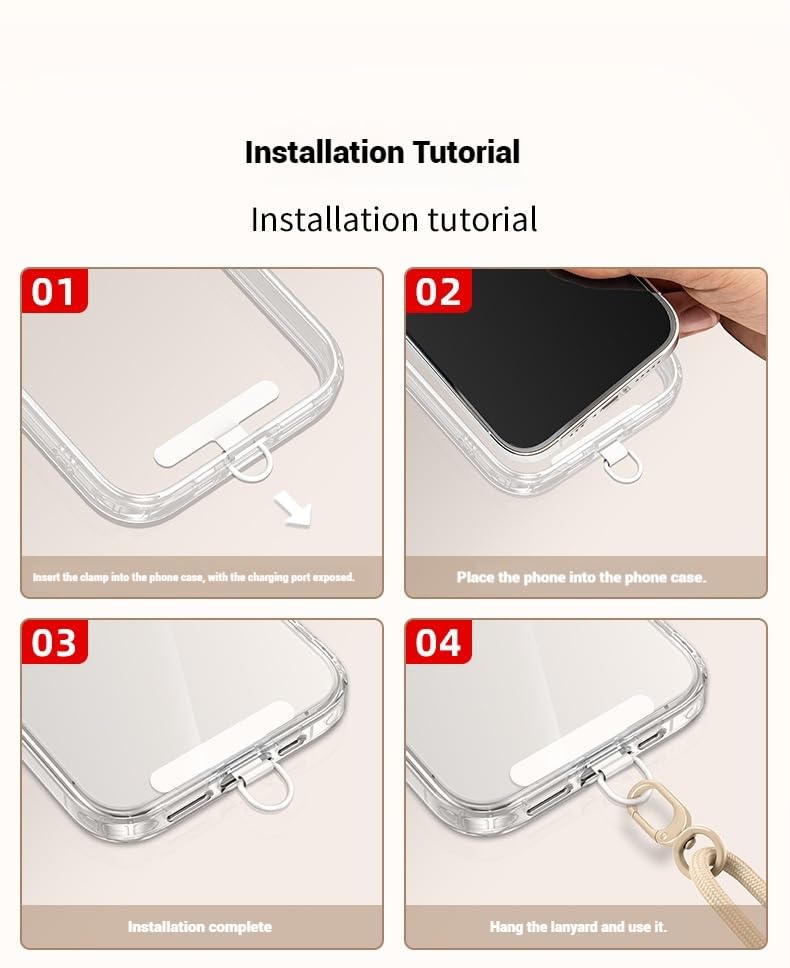 Phone Lanyard Premium Cell Phone Strap Crossbody with Stainless Steel Tether Tab Wide Comfort Strap with Adjustable Zinc Alloy Buckle Anti-Loss Universal for All Phones Keys Cards Travel Outdoor Beige - color: E-beige