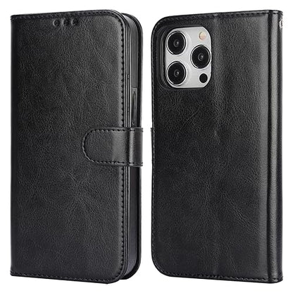 Bocasal Detachable Wallet Case Card Holder for iPhone 15 Pro Max Black | RFID Blocking Kickstand Card Slots Holder PU Leather Magnetic Shockproof Wrist Strap Removable Flip Protective Cover 6.7 inch - color: Black