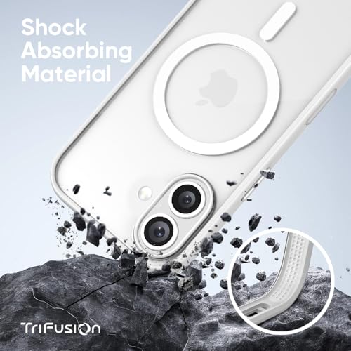 FLOLAB Surtect Tri-Fusion Magnetic for iPhone 17 Case Protective Slim Design Magsafe Compatible Military Grade - White Clear - color: White Clear, size: iPhone 17
