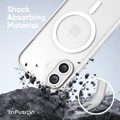 FLOLAB Surtect Tri-Fusion Magnetic for iPhone 17 Case Protective Slim Design Magsafe Compatible Military Grade - White Clear - color: White Clear, size: iPhone 17