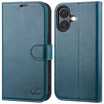 OCASE for iPhone 17 Wallet Case, Card Holder, Peacock Blue | RFID Blocking, Kickstand, Magnetic Closure, PU Leather Flip Folio, Shockproof TPU Shell, Protective Phone Cover (6.3") 2025 - color: Peacock Blue