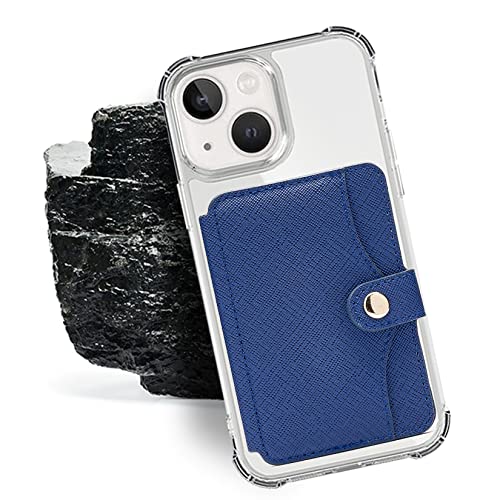 M-Plateau Slim Leather Phone Wallet Stick on With Adhesive Sticker - color: Navy Blue