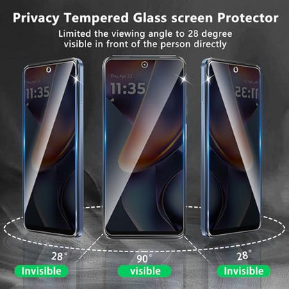 3 Pack Privacy Screen Protector Designed for Motorola Moto G 5G 2025/ Moto G 2026/ Moto G Play 2026/ Moto G Play 2025,Full Coverage Anti-Spy Tempered Glass Film,9H Hardness,Anti-Fingerprint - size: Moto G 5G 2025 FK3