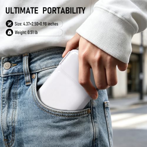 Portable Charger with Built-in Wall Plug, 10000mAh Power Bank with Built-in USB-C and Lightning Cables, 22.5W Fast Charging Battery Pack for iPhone and Samsung and Travel - color: White