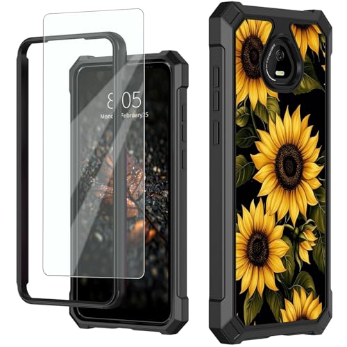 for Schok Volt Sv67q Sv67332 Case with Screen Protector, Military Grade Drop Protection, Dual Layer Hybrid Shockproof Protection TPU Phone Case for Schok Volt Sv67q, Sunflowers - color: Sunflowers