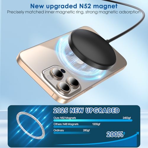 Magnetic Wireless Charger for iPhone16,2Pack 10FT 15W Fast Mag-Safe Charger - color: Black, size: 10FT