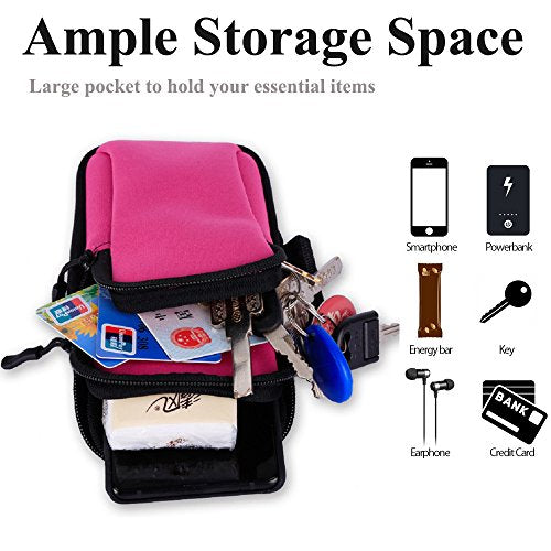 Armband Cell Phone Holder for Running Women,iPhone Armband 17 16 16e 15 14 13 12 11 Pro Max Xs Xr X Plus SE Mini,Samsung Galaxy S26 S25 S24 S23 S21 Ultra Note Key Pouch,Exercise Arm Bands Bag - color: 3-Pink
