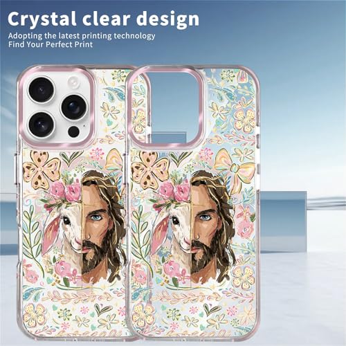 VisEnt Clear Case for iPhone 16 Pro, Magnetic Phone Case, Transparent Slim Cover, Military Grade Protection, Shockproof, Anti-Yellowing, Scratch Resistant, Christian Jesus Lamb - color: Christian Jesus Lamb, size: Iphone 16 Pro