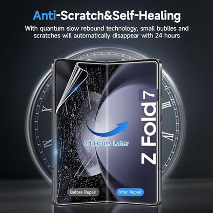 Screen Protector for Samsung Galaxy Z Fold 7 5G, Flexible TPU, 2 Pack Front with 2 Pack Inside Soft Film, Silk Touch, Case Friendly, Bubble Free, Anti-Scratch, HD Clear for Galaxy Z Fold7 - color: 4 in 1