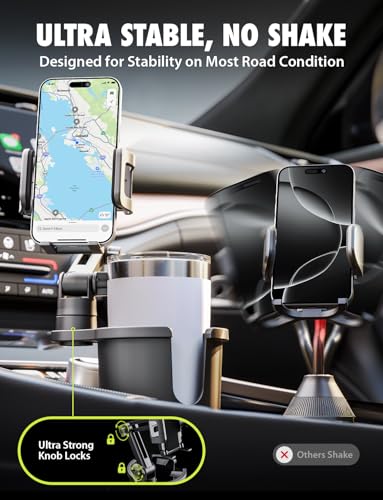 Bracketron Cup Holder Phone Mount for Car, TripGrip Truck Phone Holder