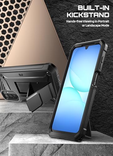 SUPCASE for Samsung Galaxy A17 5G Case with Screen Protector, Black | Built-in Kickstand, Belt Clip, Full-Body Heavy Duty Rugged Shockproof, Military-Grade Protection, Unicorn Beetle Pro - size: Galaxy A17