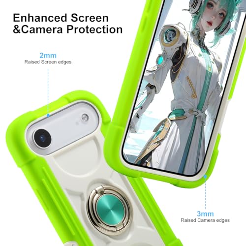 MARKILL Compatible with iPhone Air Case 6.5 Inch 2025 with 360 Degree Rotate Ring Stand, Military Grade Drop Protection Full Body Rugged Protective Case Kids - color: Guava, size: iPhone Air 6.5"