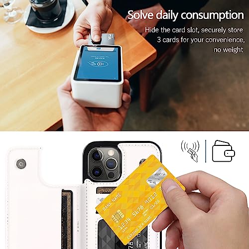 Compatible with iPhone 13 Pro 6.1" Wallet Case with Card Holder Folio Flip PU Leather Kickstand Card Slots Case Double Magnetic Clasp and RFID Blocking Cover 6.1 Inch (Cow Print) - color: Black Cow Print, size: iPhone 13 Pro