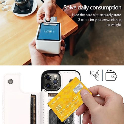 Compatible with iPhone 13 Pro 6.1" Wallet Case with Card Holder Folio Flip PU Leather Kickstand Card Slots Case Double Magnetic Clasp and RFID Blocking Cover 6.1 Inch (Cow Print) - color: Black Cow Print, size: iPhone 13 Pro