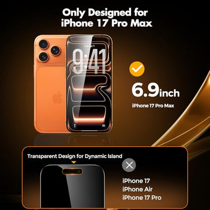 UNBREAKcable Privacy Screen Protector for iPhone 17 Pro Max, Full Coverage Shatterproof Tempered Glass[True 28°Anti Spy][9H Hardness][Easy Installation Frame]2-Pack Private Screen for iPhone 17 ProMax - size: iPhone 17 Pro Max