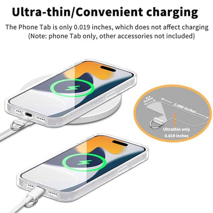 TACOMEGE Transparent Phone Tether Tabs, T Type - Silver Buckle