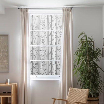 LEMON CLOUD Bamboo Frosted Glass Window Privacy Film, 17.5″ x 78.7″ - color: Bamboo Grove, size: 17.5" x 78.7"