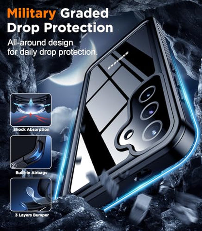 Designed for Samsung Galaxy S25 Case Waterproof, Built-in Lens & Screen Protector Military Shockproof Dropproof IP68 Underwater Full Body Phone Case for Galaxy S25 5G 6.2"-Green/Clear (2025) - color: Green
