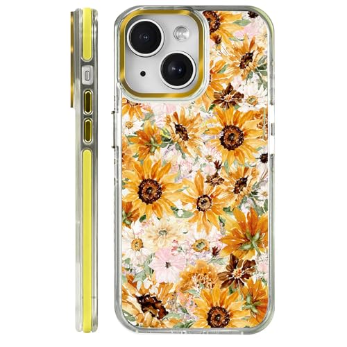 VisEnt Clear Case for iPhone 14, Magnetic Phone Case, Transparent Slim Cover, Military Grade Protection, Shockproof, Anti-Yellowing, Scratch Resistant, Vintage Sunflower Floral - color: Vintage Sunflower Floral, size: Iphone 14