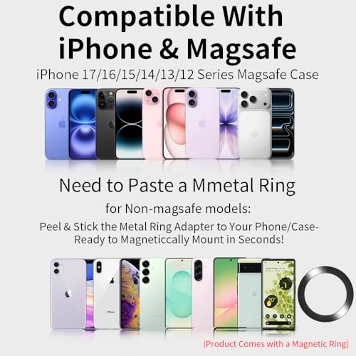 Car Magnetic Phone Holder Mount for Ford Mustang 2005-2023，F-150 2004-2014，F-250 2008-2016，F-350 2008-2016，Expedition 2003-2017 Circle Air Vent Accessories Cellphone Screen Stand Cradle Mobile