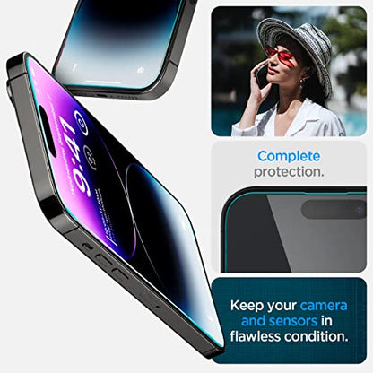 Spigen GlasTR EZ FIT Screen Protector for iPhone 14 Pro Max | 9H+ Tempered glass, Scratch resistance, Auto-align tray, Lab-tested 100% clarity, Original touch, Case-friendly, 2 Pack - size: iPhone 14 Pro Max