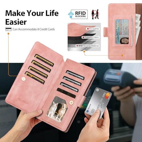 Compatible with Samsung Galaxy S23 5G Case Wallet with Card Holder Women Men,RFID Blocking PU Leather Phone Case Flip Shockproof Protector Cover Credit Card Slot Kickstand,Pink - color: Pink, size: Samsung Galaxy S23