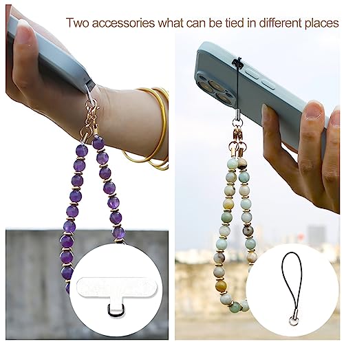 VICHUNHO Marble Beaded Phone Wrist Strap, Cellphone Lanyard with Tether Tab, Hands-Free Wristlet Bracelet - color: Amazonite