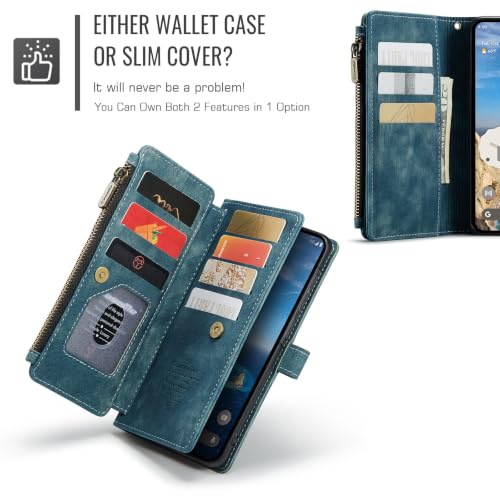 Google Pixel 11 Pro XL 5G Wallet Case with Card Holder,Blue - color: Blue, size: Pixel 11 Pro XL 6.8 Inch