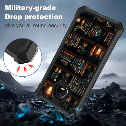 for Schok Volt Sv67q Sv67332 Case with Screen Protector, Military Grade Drop Protection, Dual Layer Hybrid Shockproof Protection TPU Phone Case for Schok Volt Sv67q, Bookshelves - color: Bookshelves