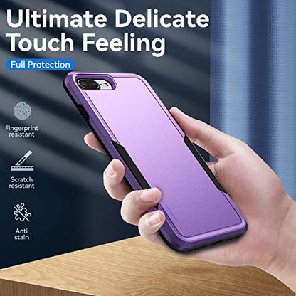 for iPhone 8 Plus Case, iPhone 7 Plus Case,with HD Screen Protector,[Military Grade Drop Tested] Heavy-Duty Tough Rugged Shockproof Protective Phone Case for iPhone 7 Plus /iPhone 8 Plus 5.5”, Purple - color: Purple