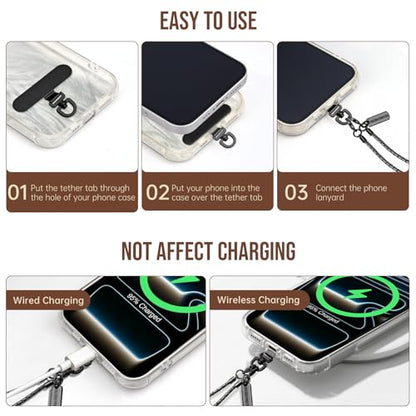 Dadanism Phone Wrist Strap Metal Phone Chain Wristlet Strap, Black - color: Black, size: 26 cm
