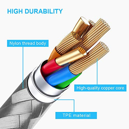 USB C to Lightning Cable, 5 Pack iPhone Charger PD Fast Charging Cord（Gray） - color: Gray, style: USB-C to L