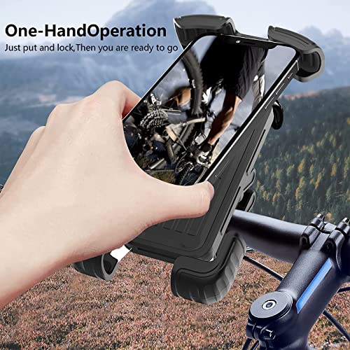 Bike Phone Holder Motorcycle Mount - Urtal Stable, One - Hand Operation-Super Stable Metal clip, Bicycle Scooter Handlebar Clamp, Bike Phone Holder Handlebar, Compatible with 4.7''-6.8'' Phone - color: 1 pack