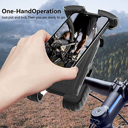 Bike Phone Holder Motorcycle Mount - Urtal Stable, One - Hand Operation-Super Stable Metal clip, Bicycle Scooter Handlebar Clamp, Bike Phone Holder Handlebar, Compatible with 4.7''-6.8'' Phone - color: 1 pack