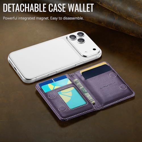 Vinich for MagSafe Wallet Magnetic RFID Blocking Card Holder, Purple - color: Purple