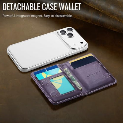 Vinich for MagSafe Wallet Magnetic RFID Blocking Card Holder, Purple - color: Purple