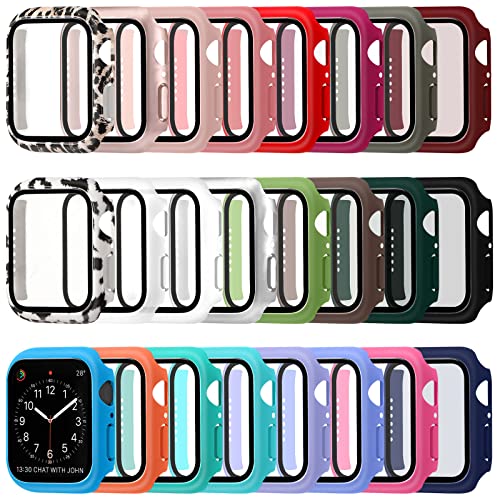 Sieral 24 Pack Watch Case with Tempered Glass Screen Protector Compatible with Iwatch 40mm Series Se/6/5/4, Hard PC Full Scratch Resistant Bumper Protective Face Cover Accessories - size: 40mm Compatible with Series Se/6/5/4